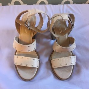 ASOS nude leather studded sandal.
